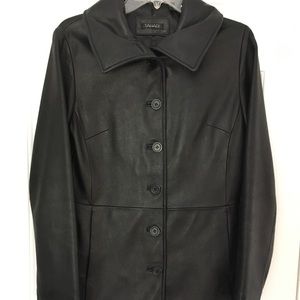 TARAHI genuine LEATHER long length jacket. Small.